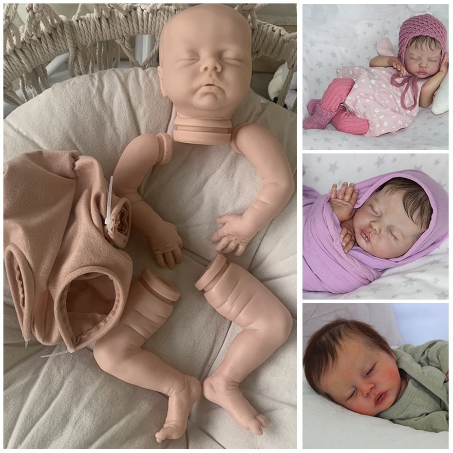 18 Inches Delilah Close Eyes DIY Blank Unpainted Reborn Doll Kit