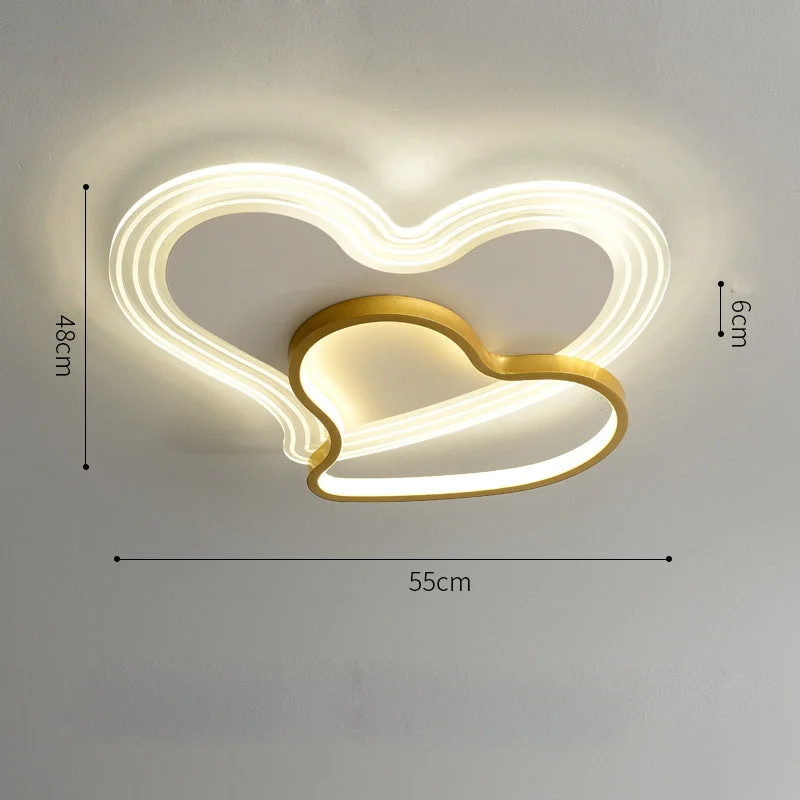 Simple, Modern, Warm and Romantic Bedroom, Nordic Creative Personality, Feather and Loving Room Ceiling Lamp