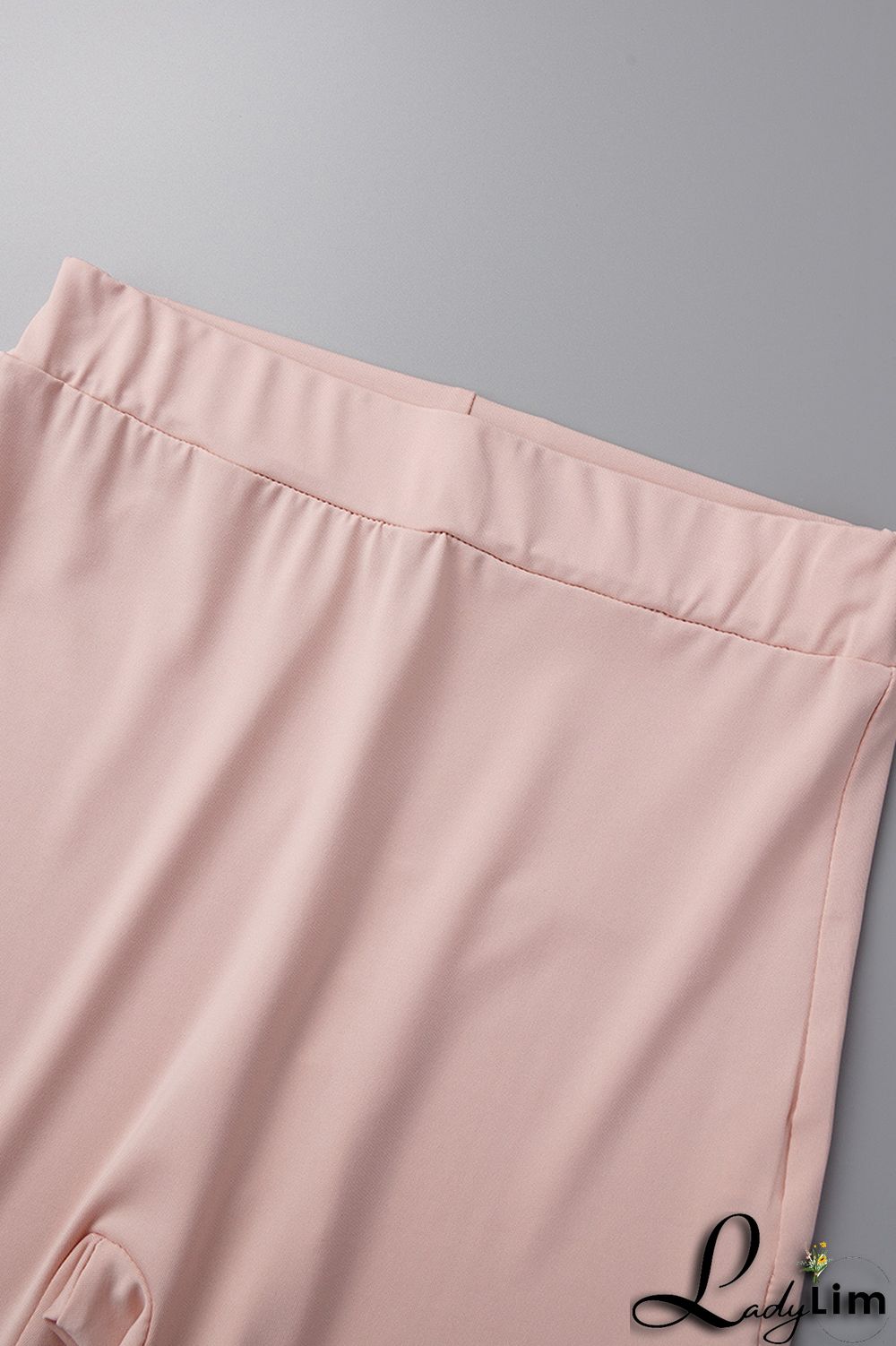 Pink Casual Solid Basic O Neck Short Sleeve Two Pieces