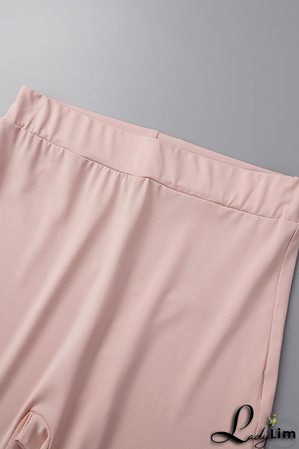 Pink Casual Solid Basic O Neck Short Sleeve Two Pieces