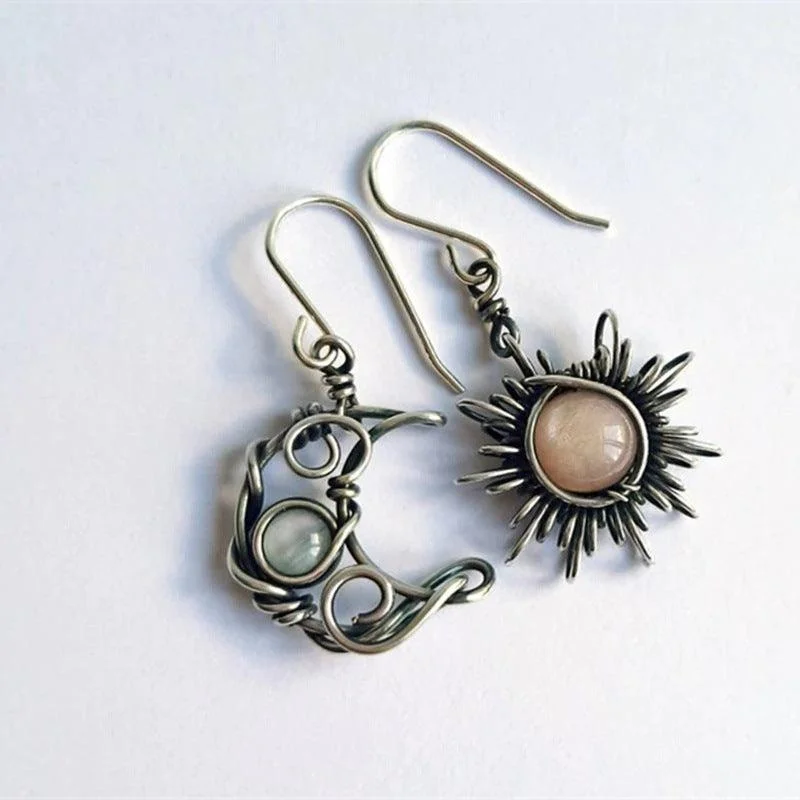 Bohemian Vintage Sun and Moon Earrings
