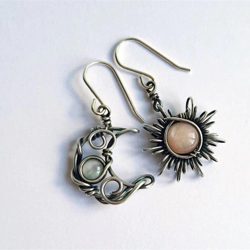 Bohemian Vintage Sun and Moon Earrings
