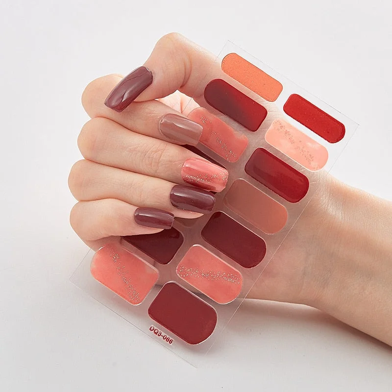 Four Sorts 0f Nail Stickers Nails Art Decoration Manicure Shiny Nail Decoration Decals Plain Stickers Nail Accesoires Women-Nail Inspo