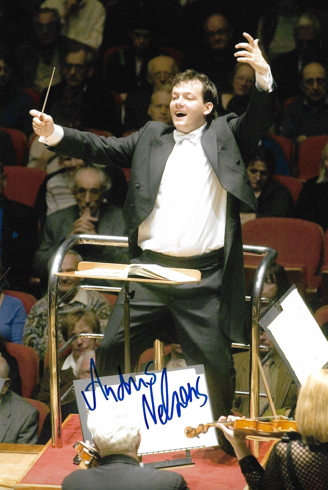 Andris Nelsons Conductor signed 8x12 inch Photo Poster painting autograph