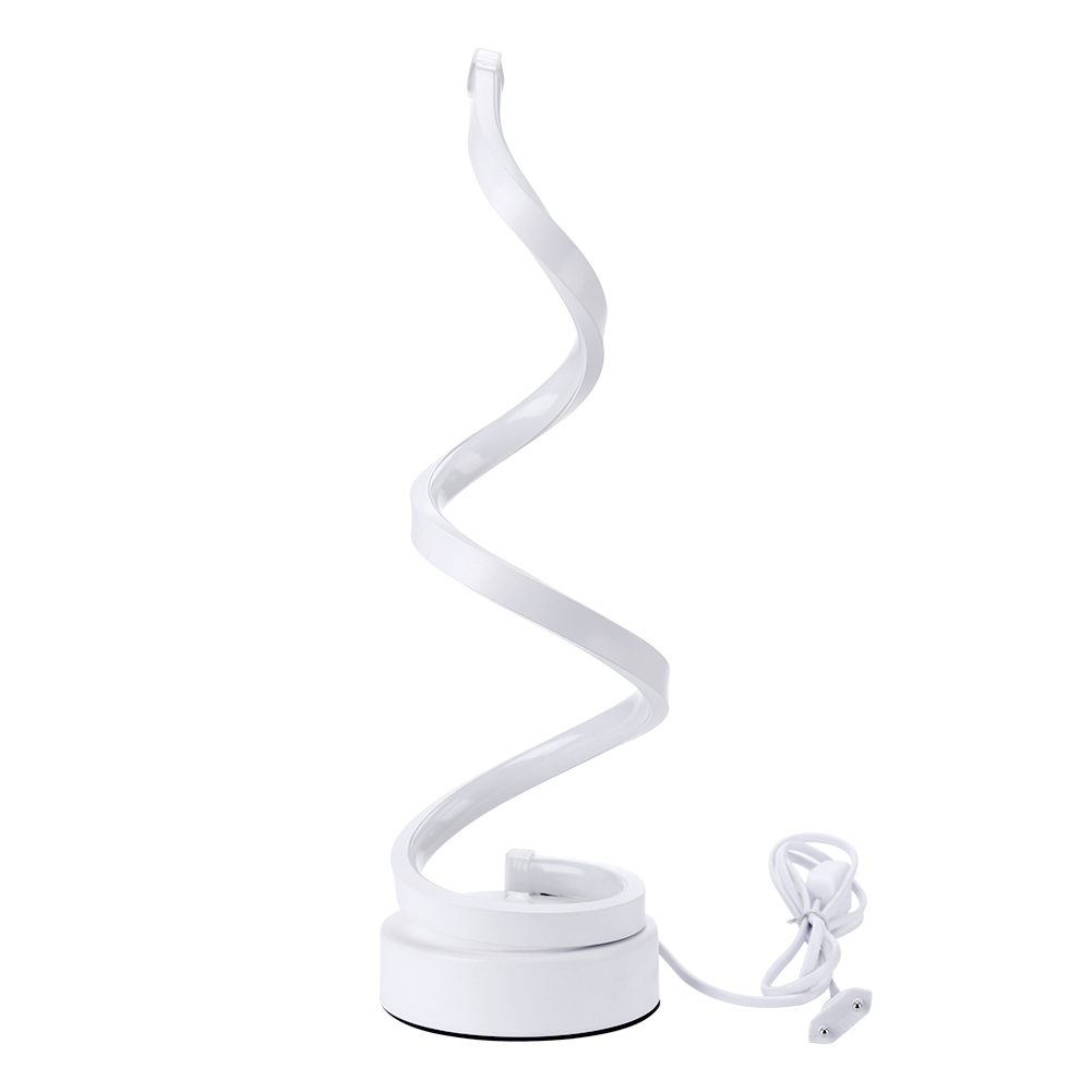

Modern LED Spiral Table Lamp Bedside Desk Decoration Curved Light EU Plug, Warm light, 501 Original