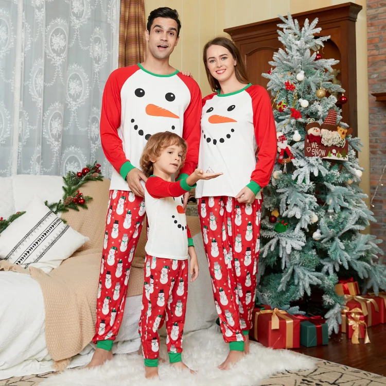 Christmas Snowman Family Matching Pajamas Set