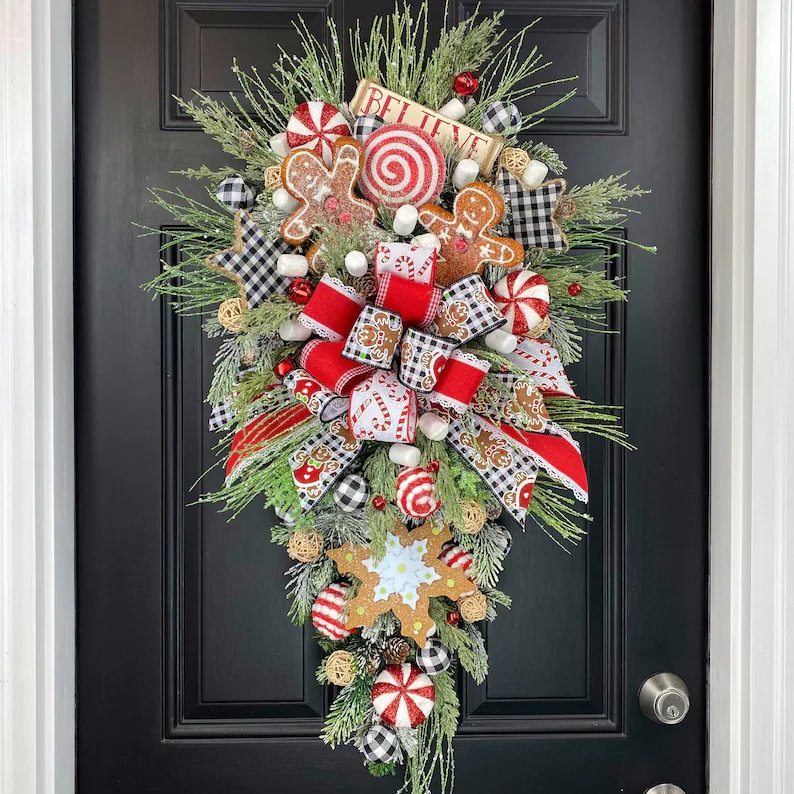 🔥Last Day 49% OFF🍭Large Christmas Gingerbread Wreath🍭