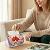 (24cm)Diamond Art Tissue Box DIY PU Napkin Cover for Home(Cardinal and flowers)