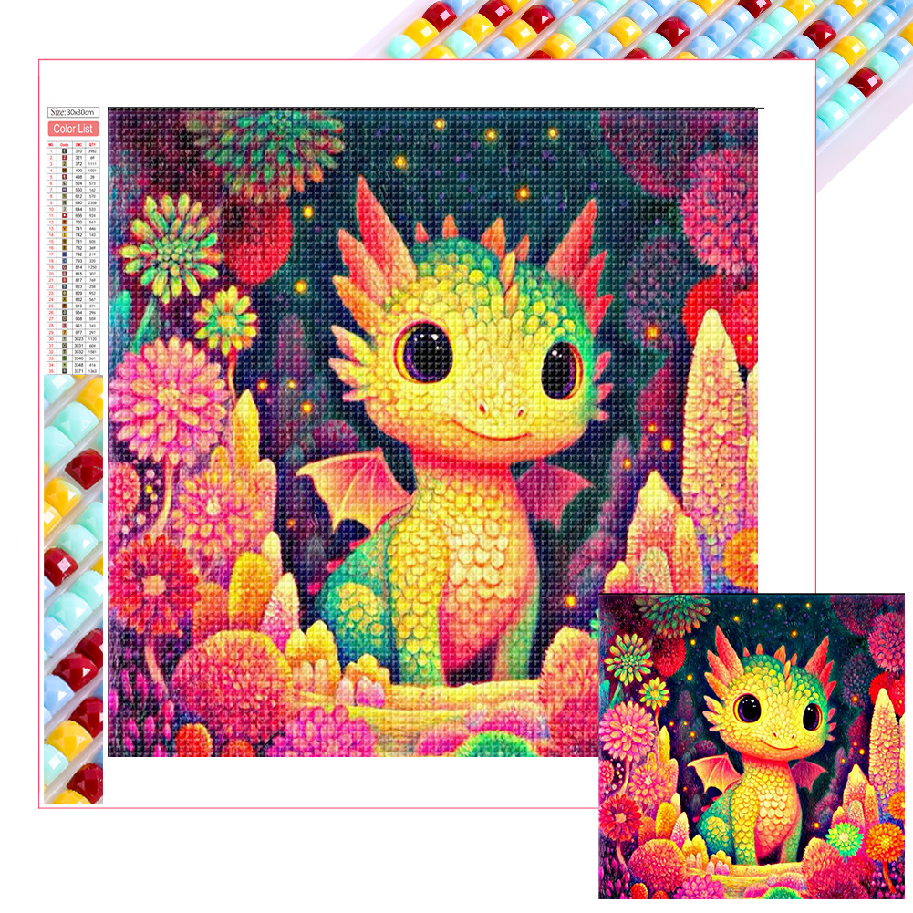 Dragon In The Cave 30*30cm(picture) full square drill diamond painting