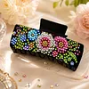 Flowers DIY Diamond Painting Claw Clips for Adults Beginners Diamond Art Western Hair Clips Anti-Slip Design for Women Long Short Hairstyle Jewelry Supplies