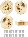 AMK 4pcs RC Brass Wheel Weights, Brass Wheel Hex Hub Adapter for 1.9in / 2.2in Beadlock Wheel Rim 1/10 RC Crawler Car Axial SCX10 Capra TRX4 TRX6 (4pcs 15mm Brass Weights)