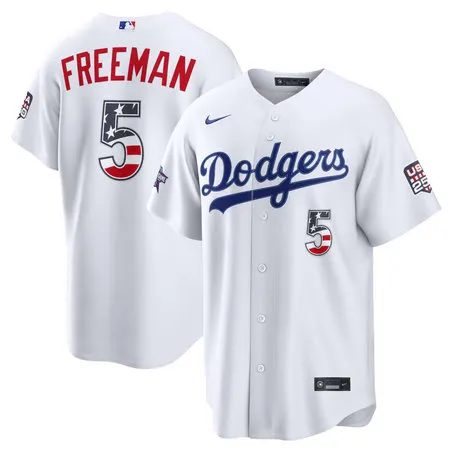 Men's Los Angeles Dodgers #5 Freddie Freeman Nike White 2026 All-Star Edition Stars & Stripes Stadium Jersey