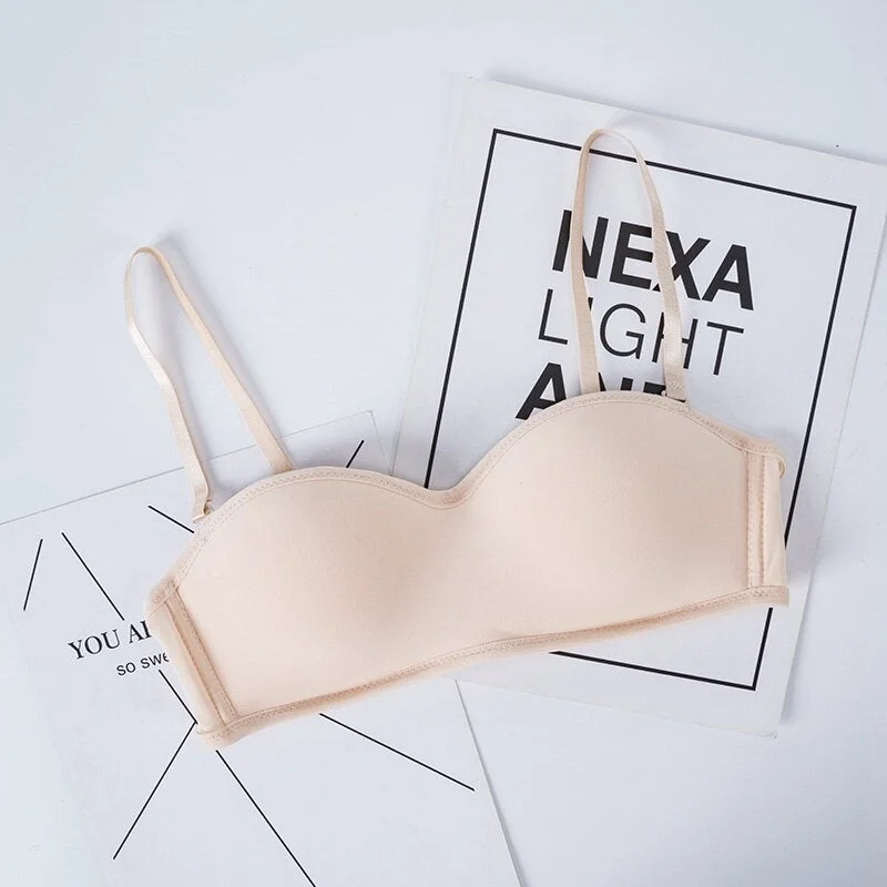 Women Magic Push Up Bra Strapless Women's Bras Underwired 1/2 Cup Back Band Dress Wedding Backless Summer Invisible Bras