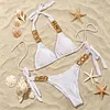 Crystal & Diamond Strappy Bikini Swimsuit Set by Inlyline
