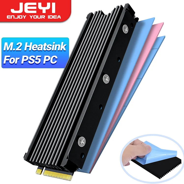 Radiateur M.2 SSD 2280 - Alliage Aluminium Haute Conductivité - Compatible PC/PS5 (990, 980, SN850, Etc.)