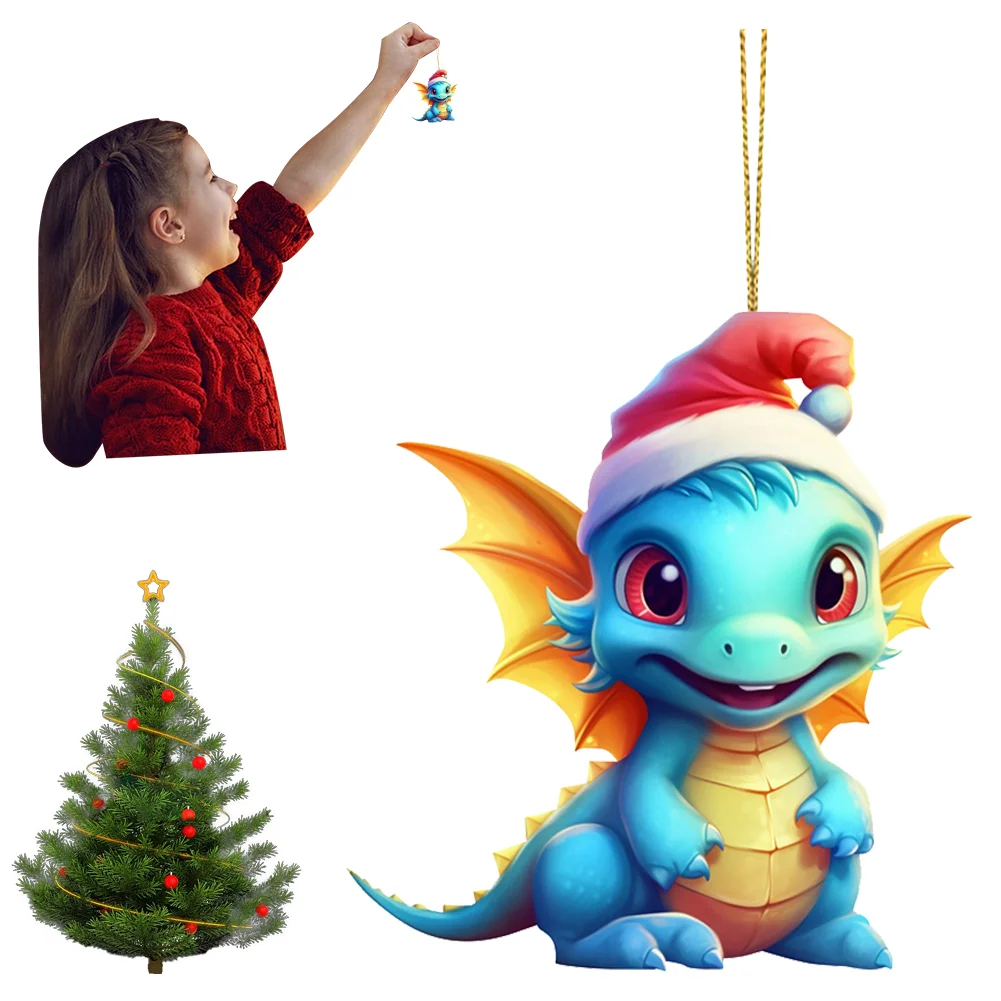 Statue Of Baby Dragon Acrylic Handmake Dinosaur Figurines Cartoon (Blue)