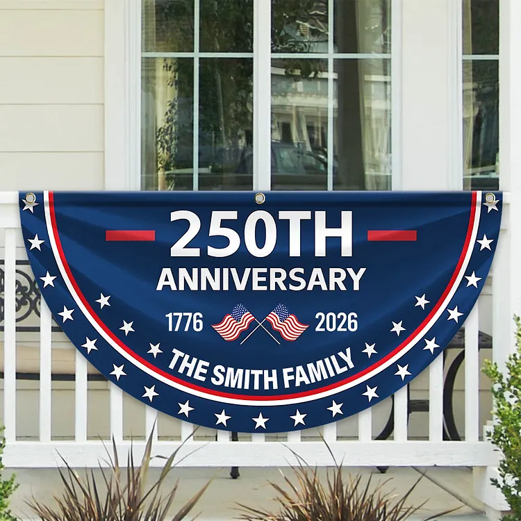 Personalized 250 Years of Freedom America Flag Personalized USA 250th Anniversary Banner, Custom Family Name Patriotic Decor, America 1776&ndash;2026 House Flag