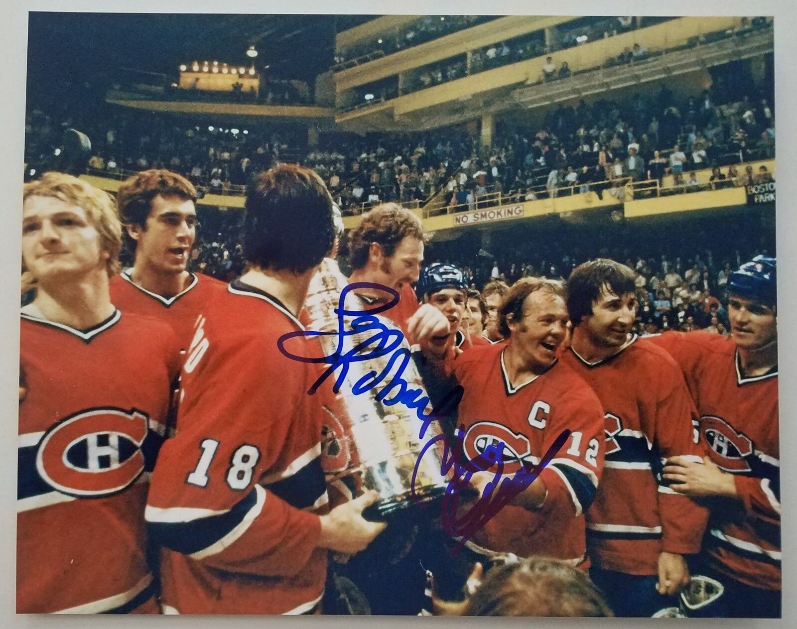 Larry Robinson & Yvan Cournoyer Signed 8x10 Photo Poster painting Montreal Canadiens HOF NHL RAD