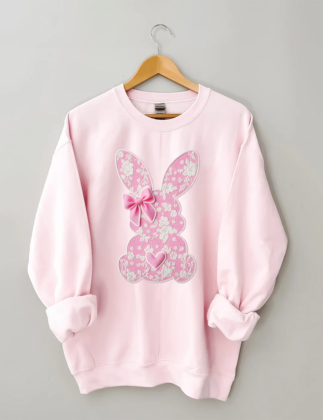 White Lace Bunny Coquette Bow Sweatshirt