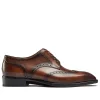 Classic Mens Brogue Derby Shoes - Leather Sole
