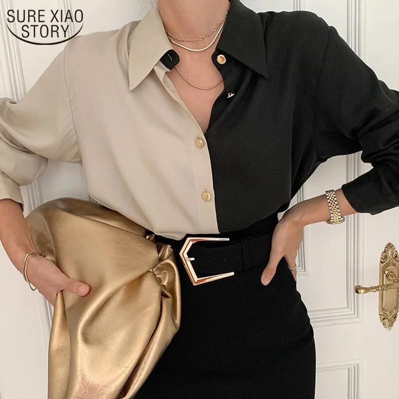 Puff Sleeve Women Blouse 2021 New Spring Office Lady Button Turn Down Collar Shirts for Women Plus Size Ladies Fashion Clothing