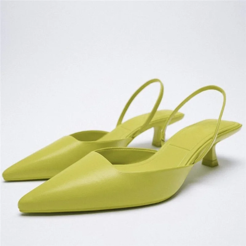 Women's Shoe Fashion Pointed Crystal Square Buckle Women Shoes PU Leather Luxury Low-heeled Female Shoes Sandals Women2021 Brand