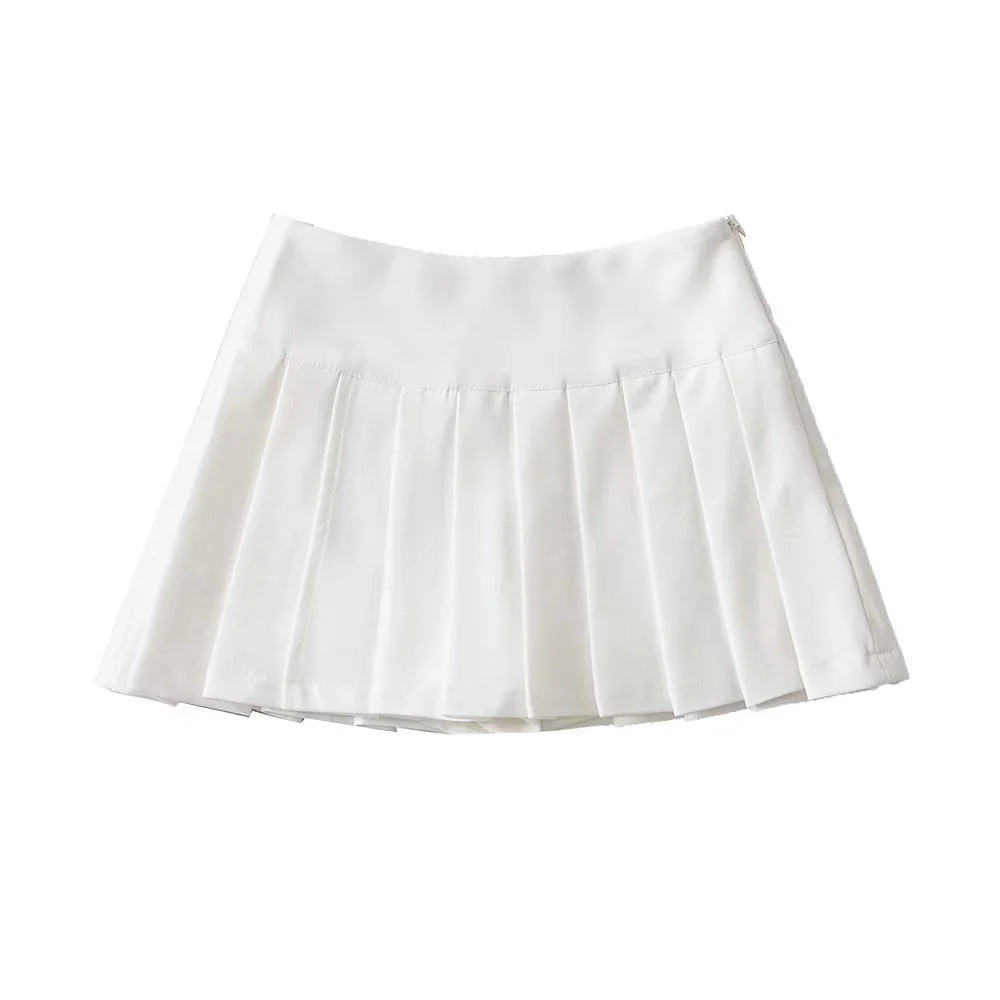 Ueong Pleated Skirt Street Hipsters Wear Anti-Smooth, High-Waist, Side Forked A-Shaped Skirt, Short Skirt, Women's Dress