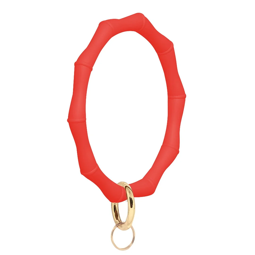 Dvacaman Hot Sale Big O Shaped Silicone Loop Wrist Key Ring Keychain with Gold O Clasp Round Key Wrist Strap Accessory Wholesale