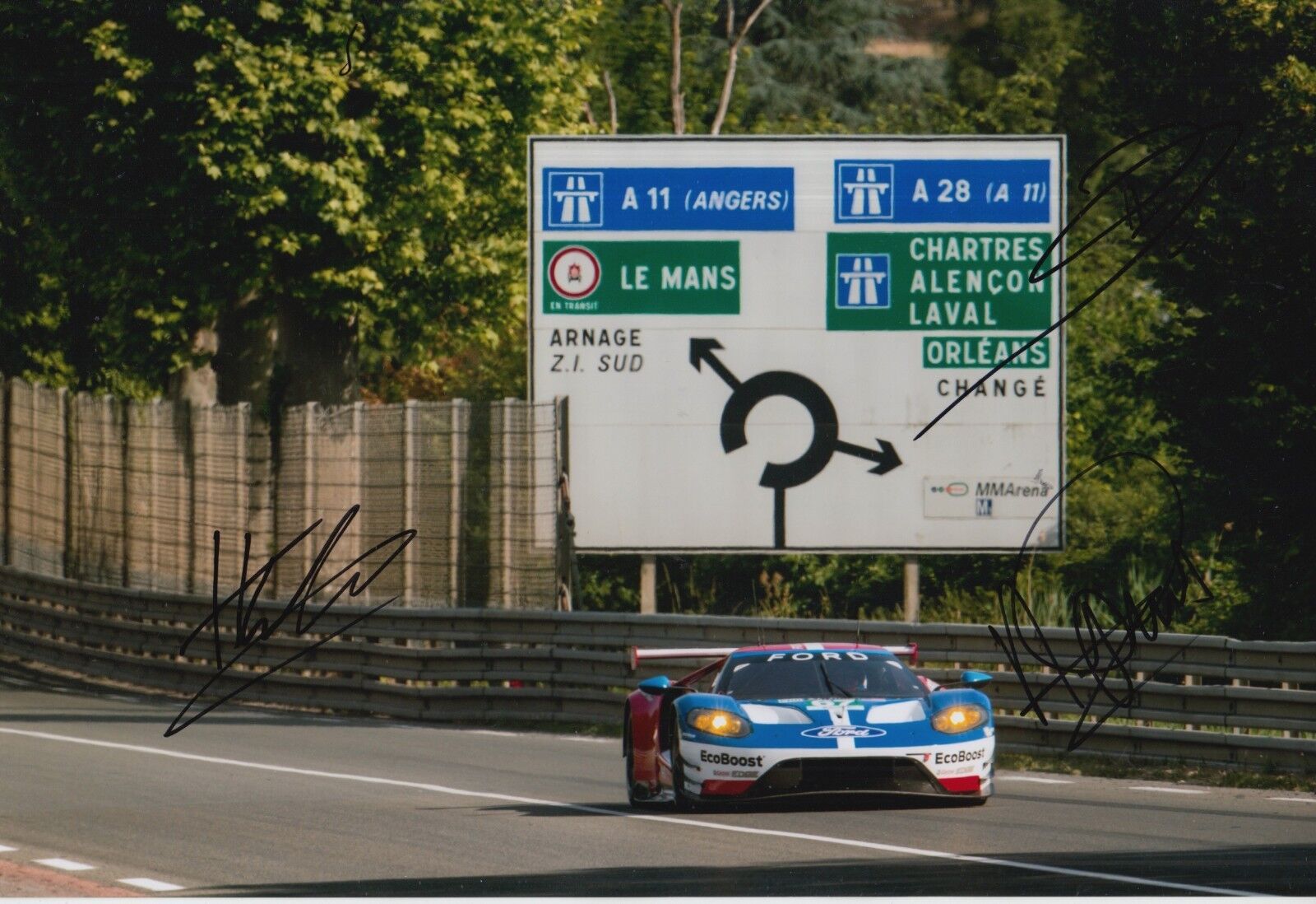 Tincknell, Priaulx, Derani Hand Signed Ford GT Le Mans 2017 12x8 Photo Poster painting 2.