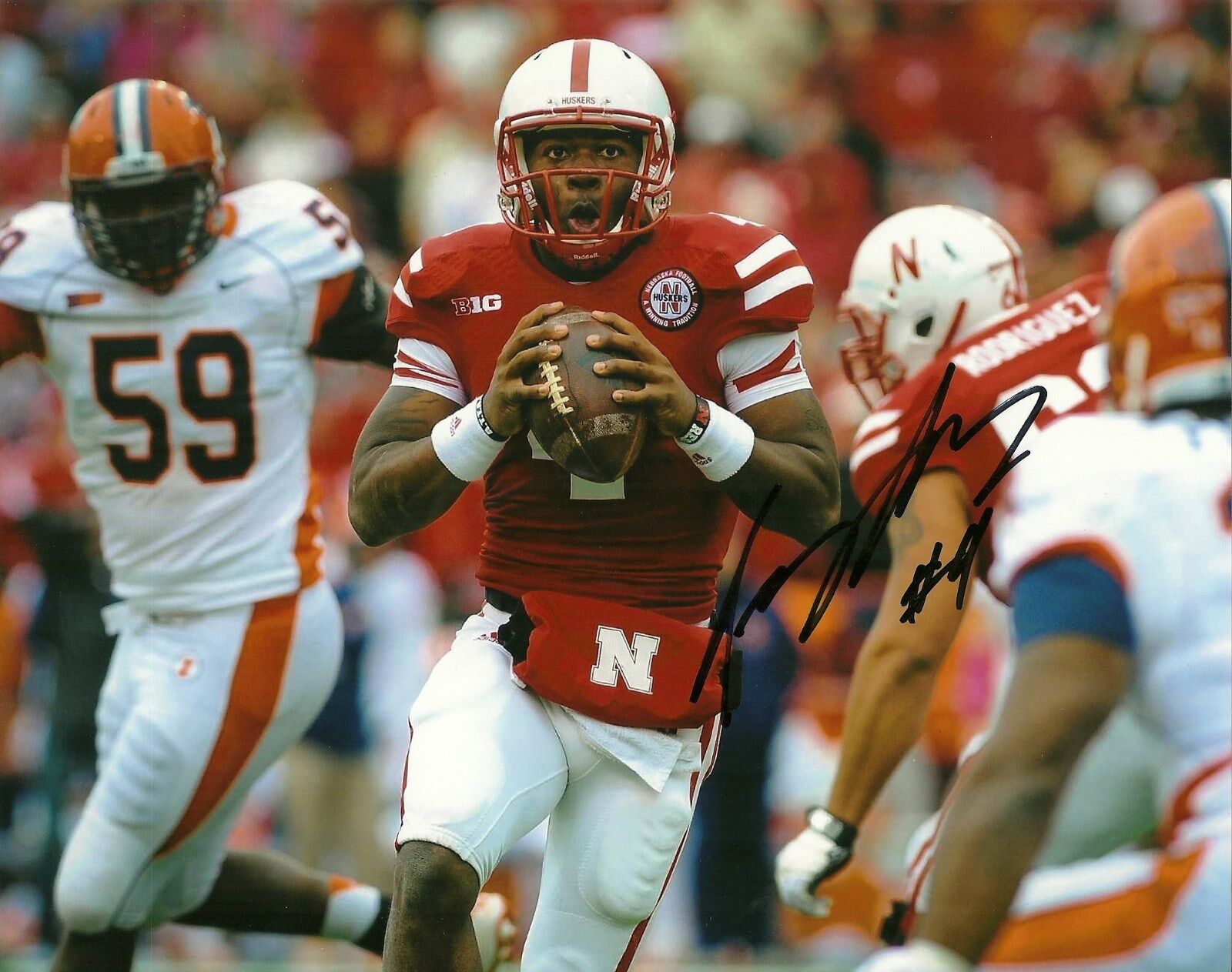 TOMMY ARMSTRONG HAND SIGNED NEBRASKA CORNHUSKERS 8X10 Photo Poster painting W/COA