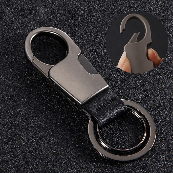 Mens Keychain with Leather Clip