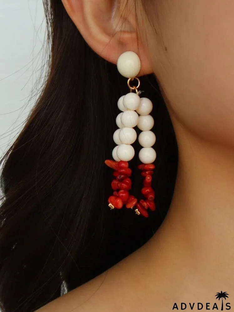 Stone Decor Drop Earrings