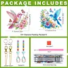 2pcs Flowers and Birds DIY Acrylic Diamond Painting Wind Chime for Adult 5D Diamond Painting Suncatcher with Crystal Pendant Double Sided Hanging Diamonds Art Paint Ornament Gift for Home
