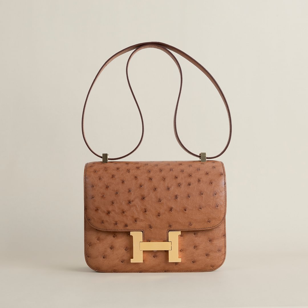 Constance 24CM Ostrich 35 Cognac GHW