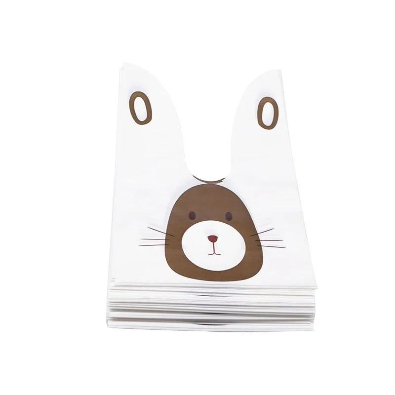 25pcs Bunny Cookies Bags Candy Biscuit Packaging Bag Birthday Wedding Favors Candy Gift Bags Easter Party Decoration Supplies