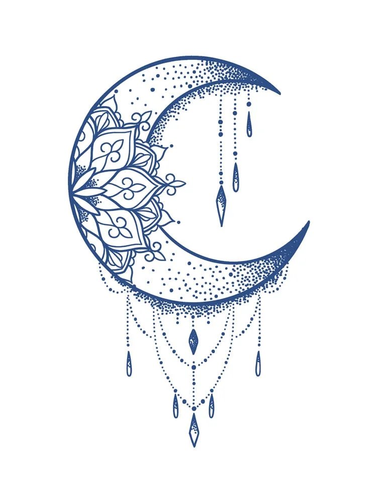 KT51-100 Semi-permanent herbal juice tattoo sticker flower arm clavicle non-reflective simulation tattoo big picture