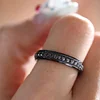 Black Ceramic Round Black Moissanite Fidget Ring