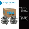TRQ Rear Wheel Hub Bearings Assembly Set Compatible with 2011-2017 Nissan Juke 2011-2012 Leaf 2008-2013 Rogue 2014-2015 Rogue Select