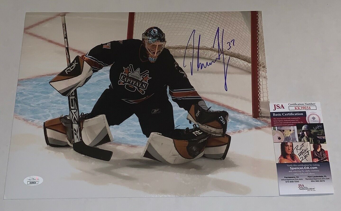 Olaf Kolzig signed Washington Capitals 11x14 Photo Poster painting autographed Caps JSA