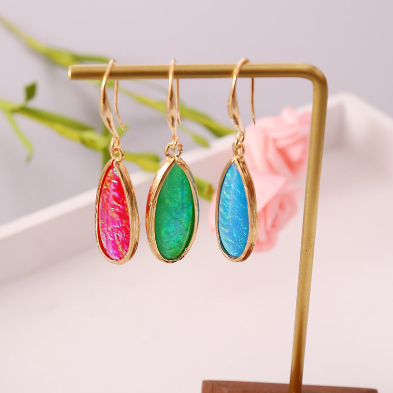 Women Droplet Gemstone Stud Earrings