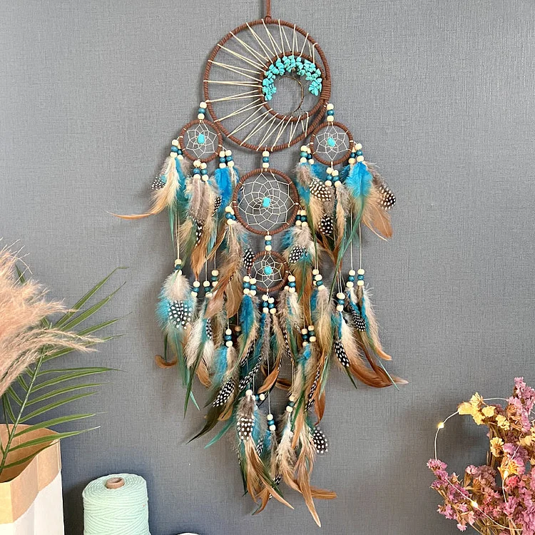 Olivenorma Turquoise Tree of Life Feather Dream Catcher