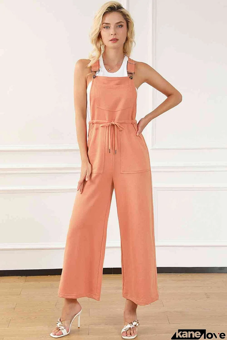 Drawstring Overalls with Pockets