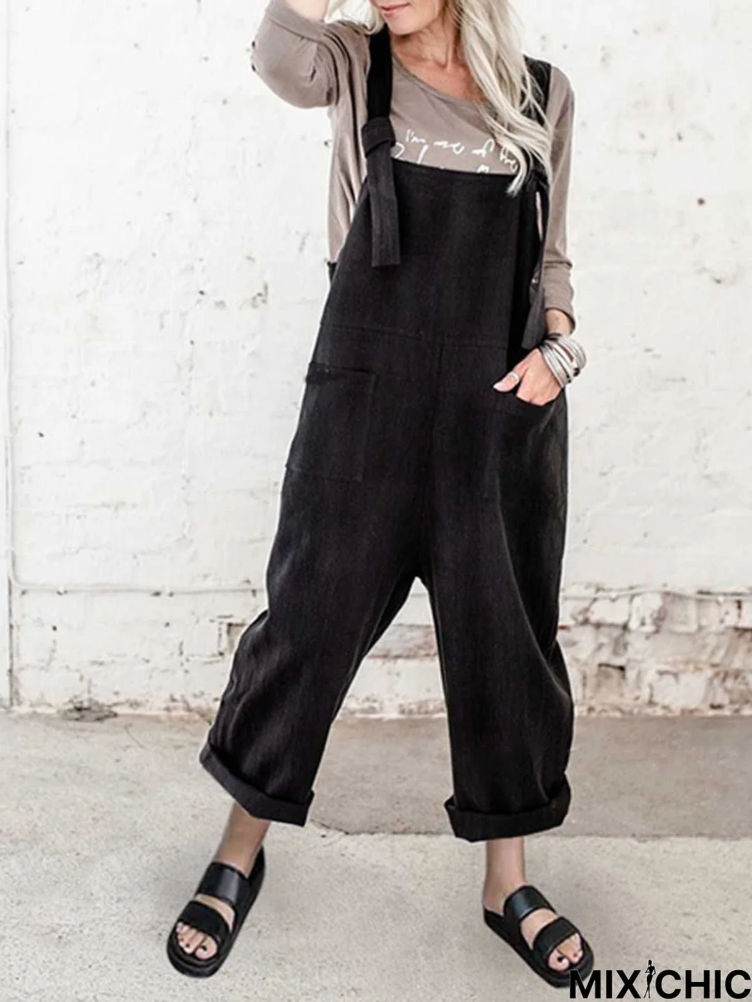 Women Cotton Bottoms Casual Jumpsuits