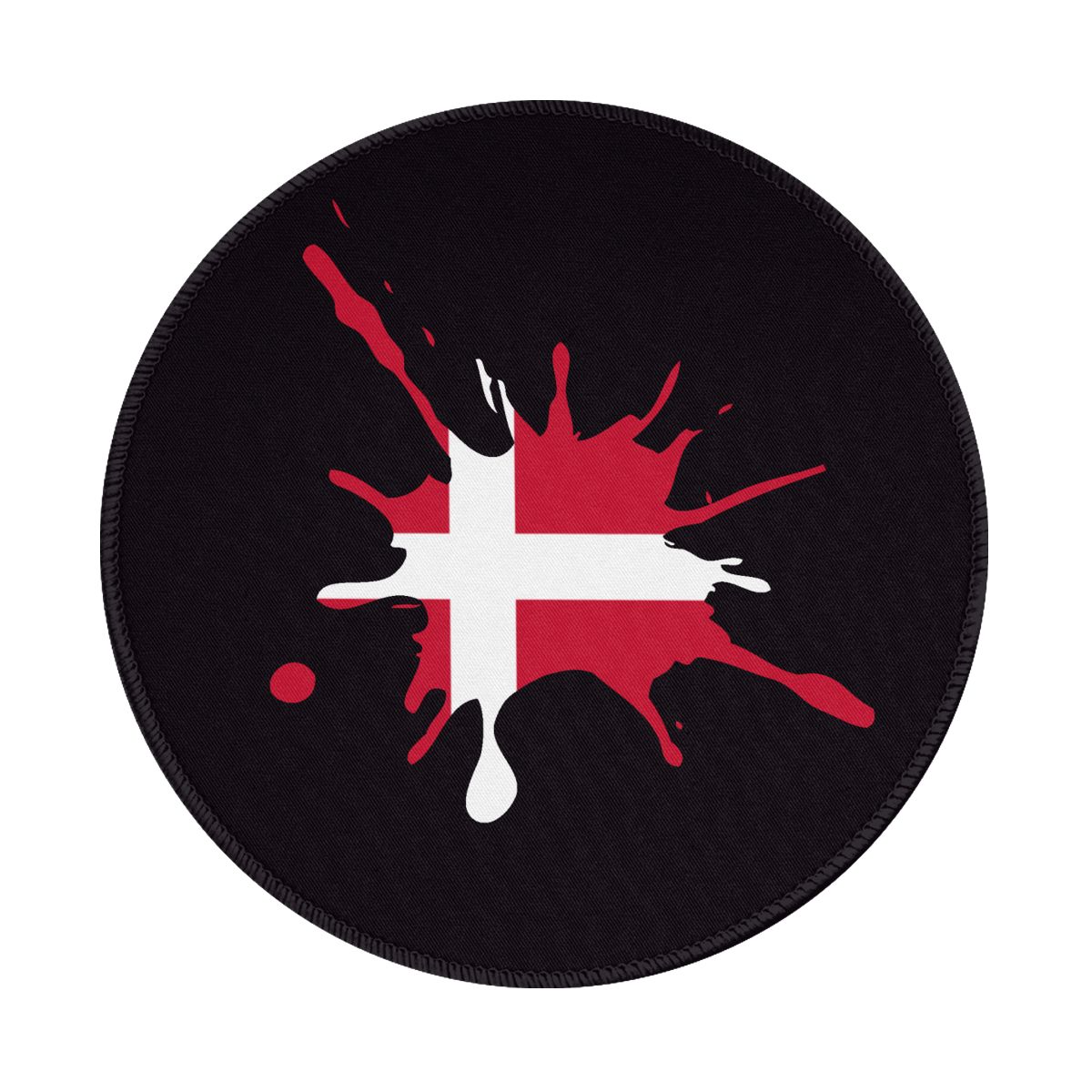 Denmark Ink Spatter Non-Slip Rubber Round Mouse Pad