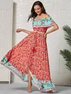 Floral Printed Off-The-Shoulder Maxi Dresses