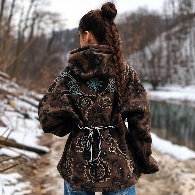 Women's Tribal Totem Batik Hoodie