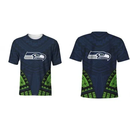 Men's Seattle Seahawks Navy T-Shirt LSSV