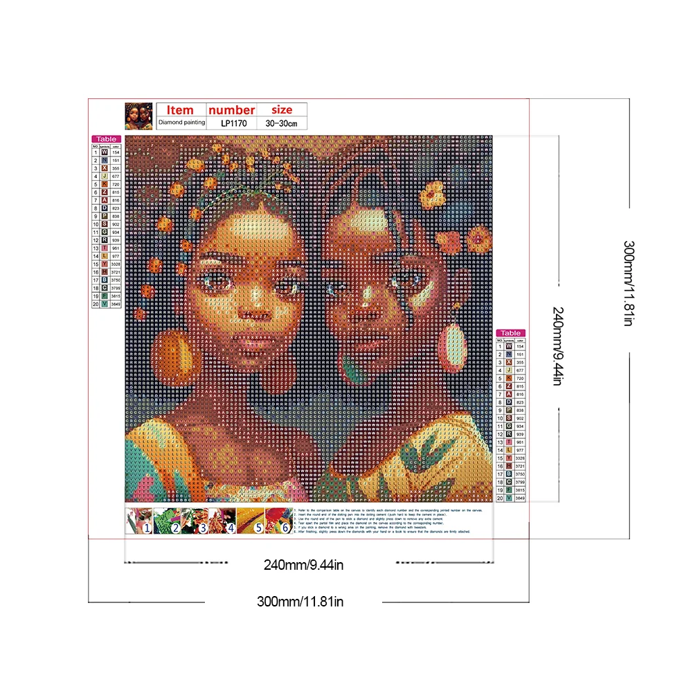 Diamond Painting - Full Round Drill - Black Girl(Canvas|30*30cm)