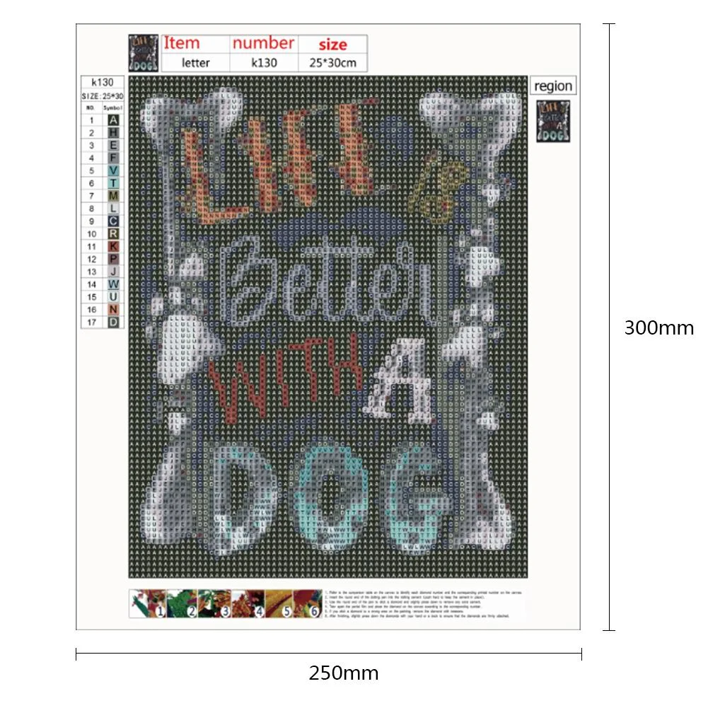 Diamond Painting - Full Round Drill - Life Is Better with Dog(25*30cm)