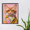 Diamond Painting -DIY Round Drill Cat with Glasses